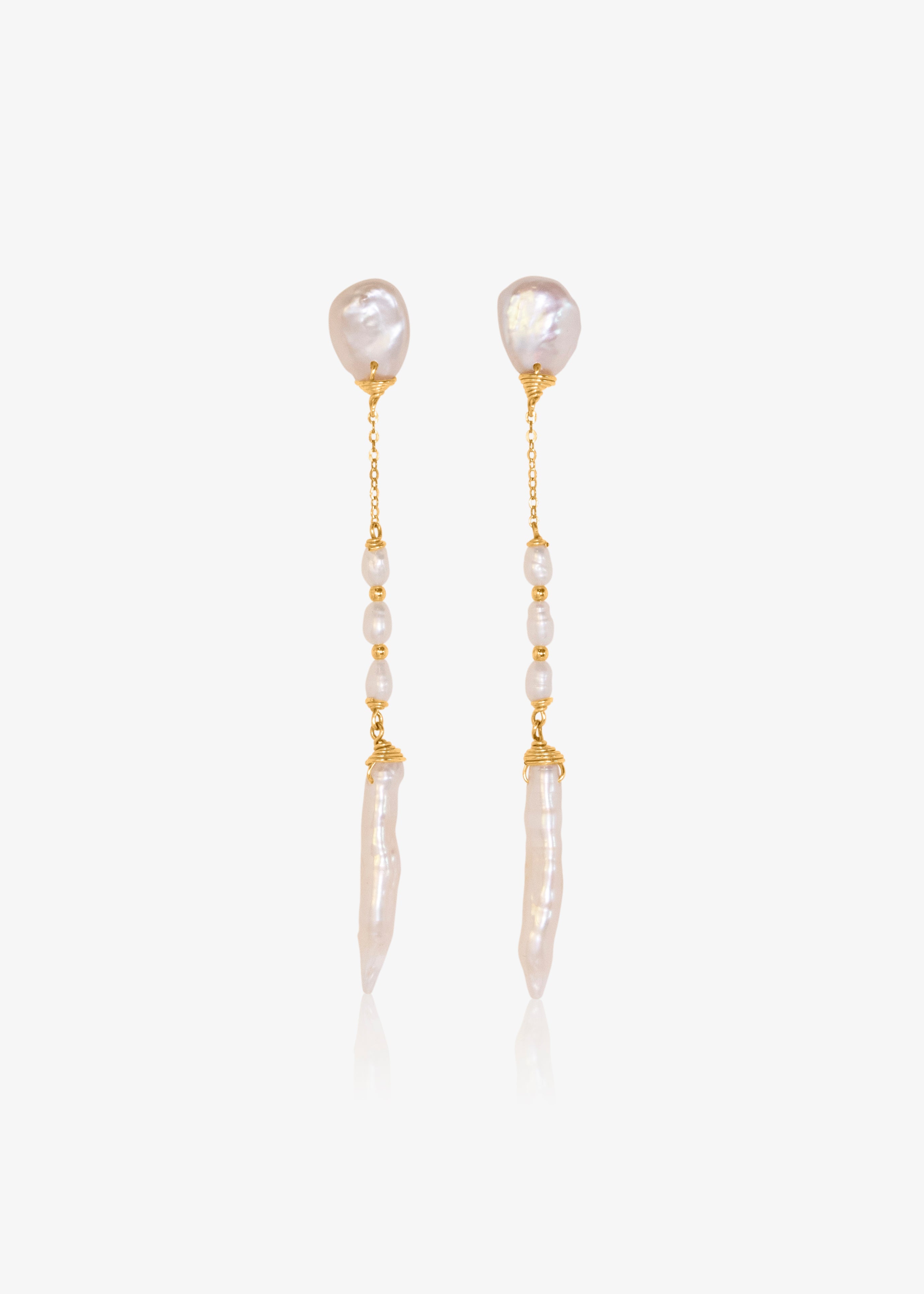 Adorn Pili Nora Pearl Earrings 14K Gold-Filled – AAA Grade Genuine
