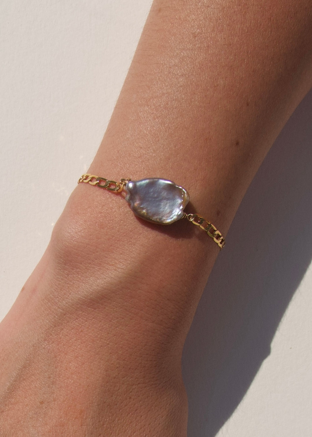 Mauve Keshi Pearl Bracelet