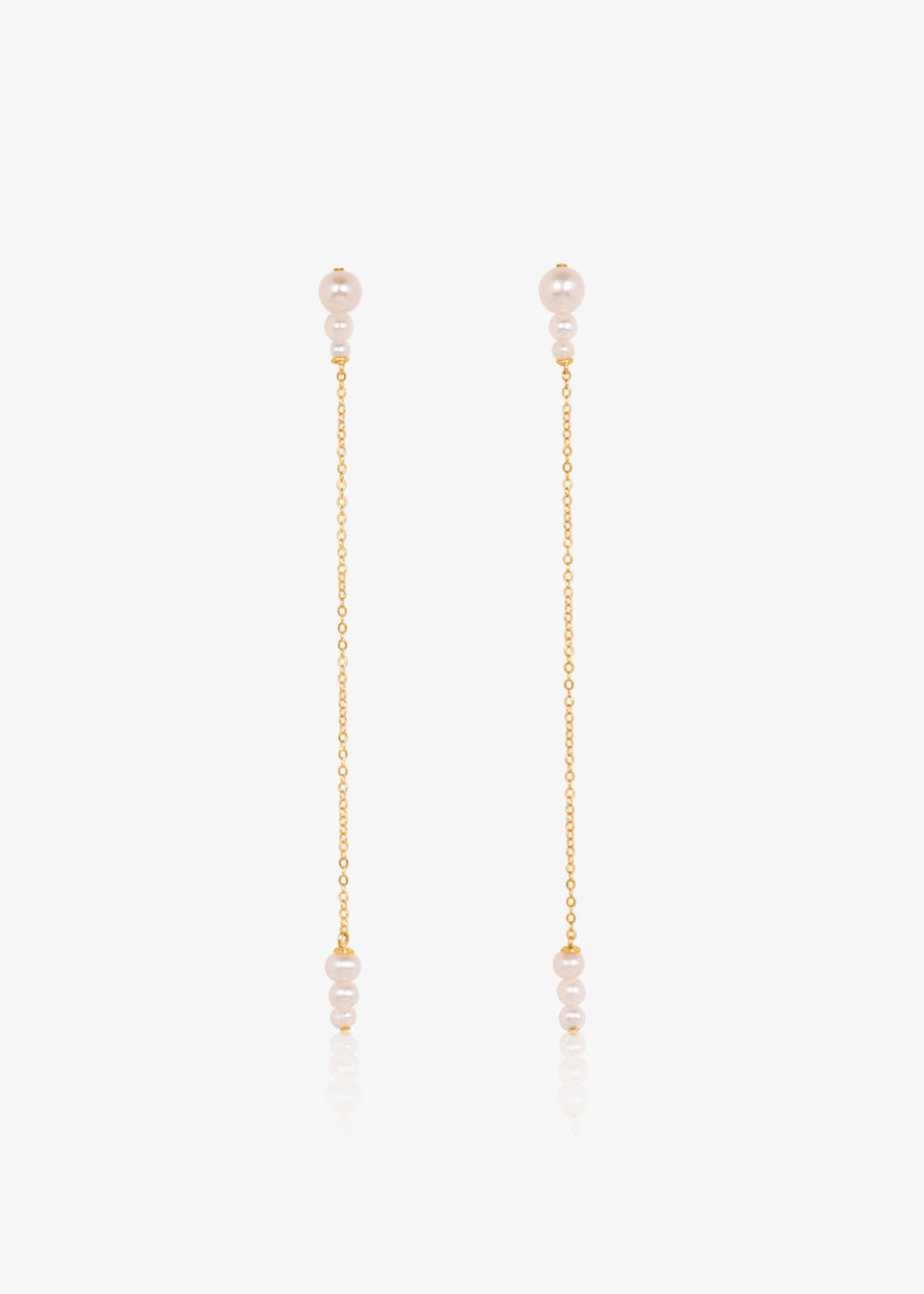 Gold-Filled tear drop earrings with pearls on both end