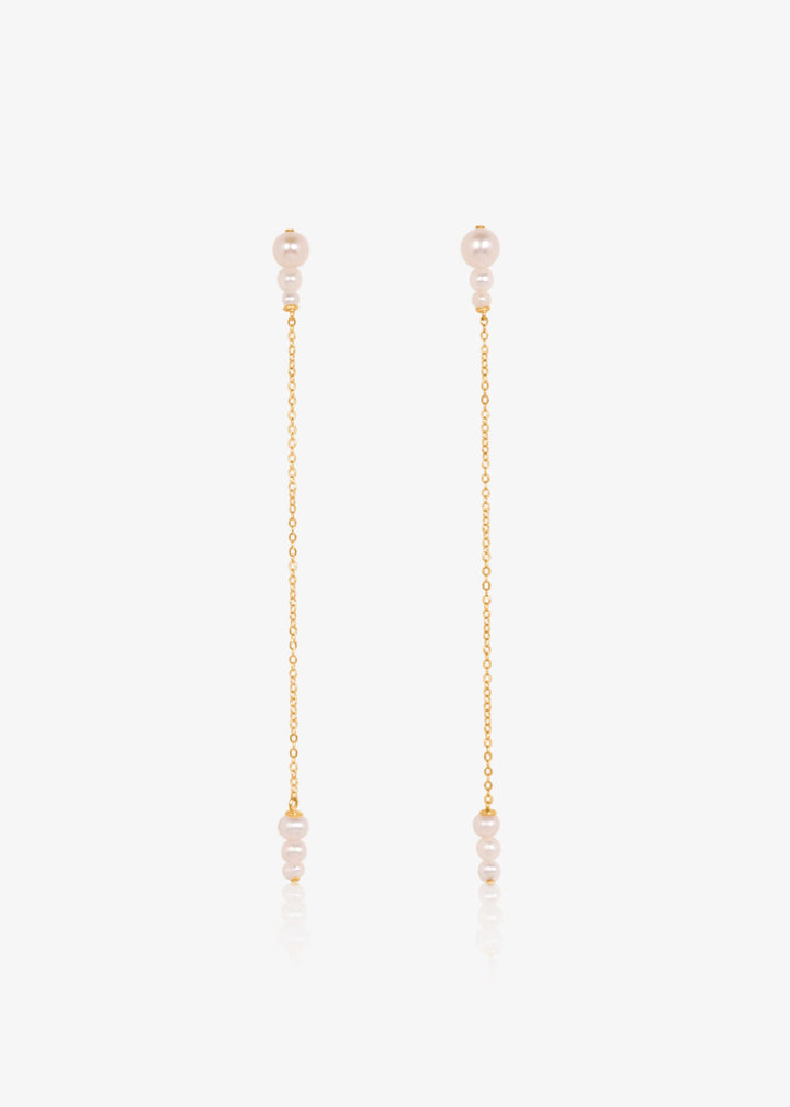 Gold-Filled tear drop earrings with pearls on both end