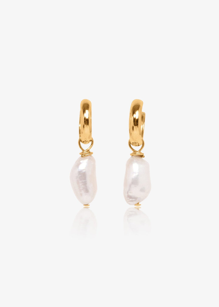 Gold-filled baroque pearl earrings 