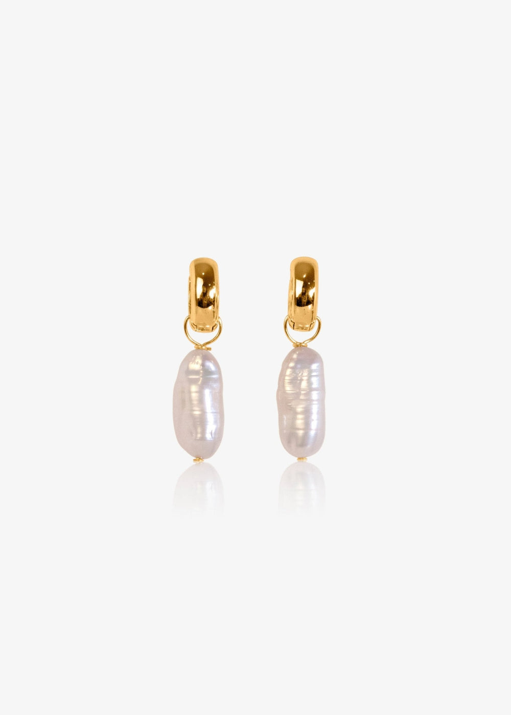 Baroque pearl earrings with gold-filled hoops