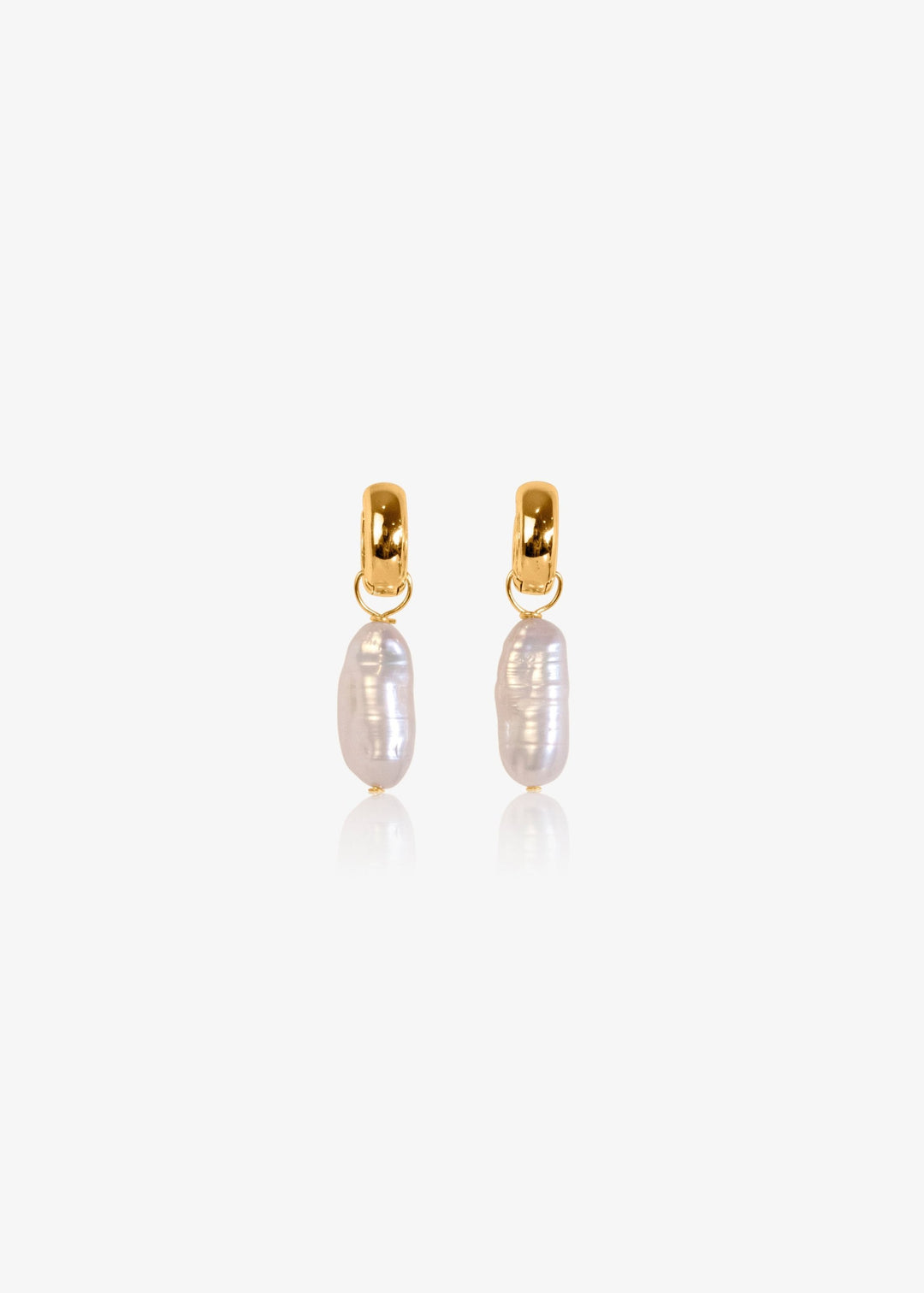 Baroque pearl earrings with gold-filled hoops