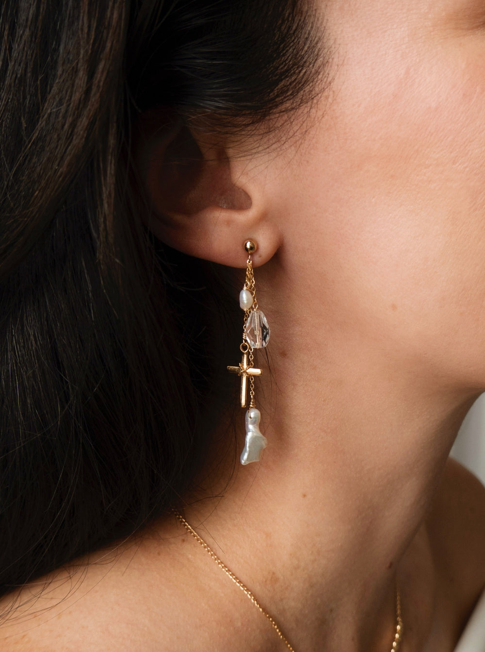 Iconic Pillars earrings in gold with purple glass – Adorn Jewelry and  Accessories