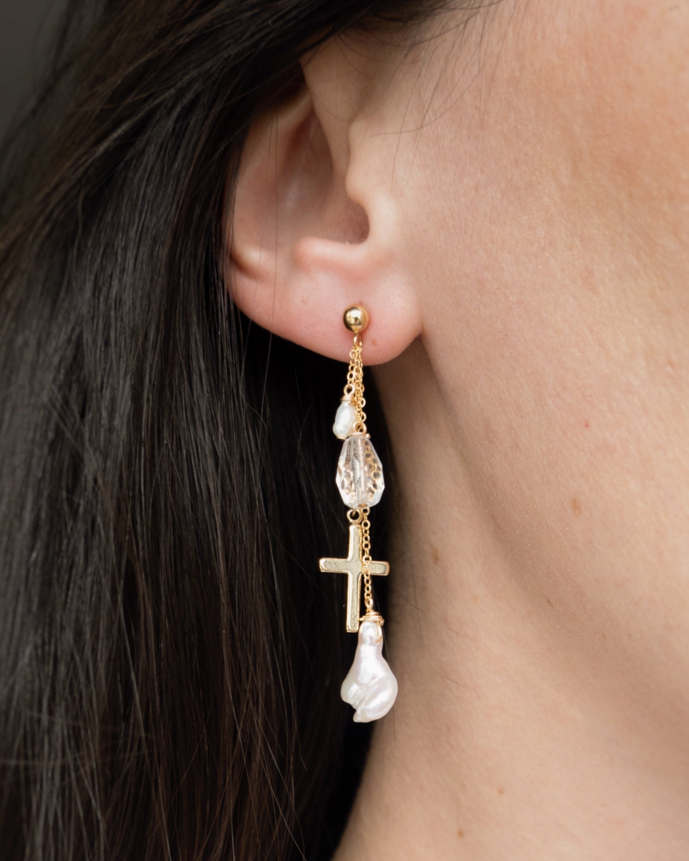 Charm Earrings - | Adorn Pili | Pearl Statement Jewelry