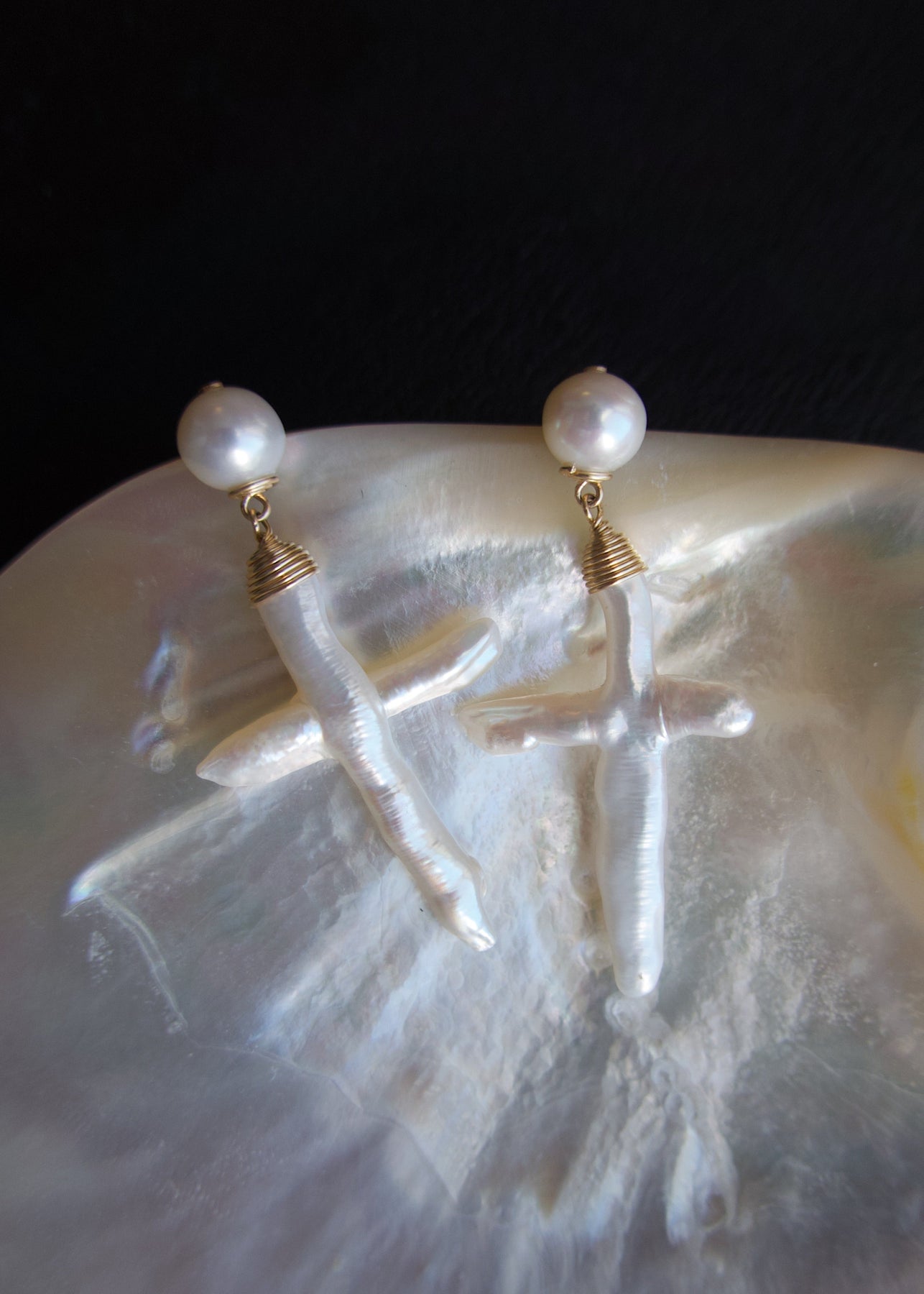 Gracie Earrings - | Adorn Pili | Pearl Statement Jewelry