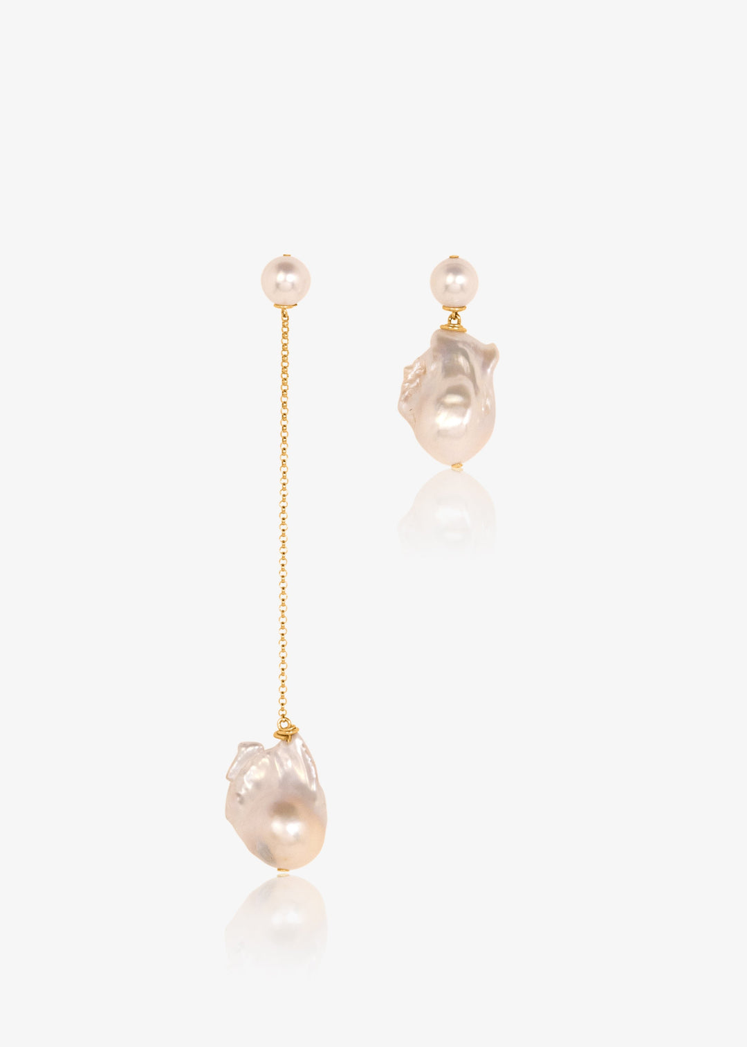 Unique earrings with gold-filled wire and white pearls