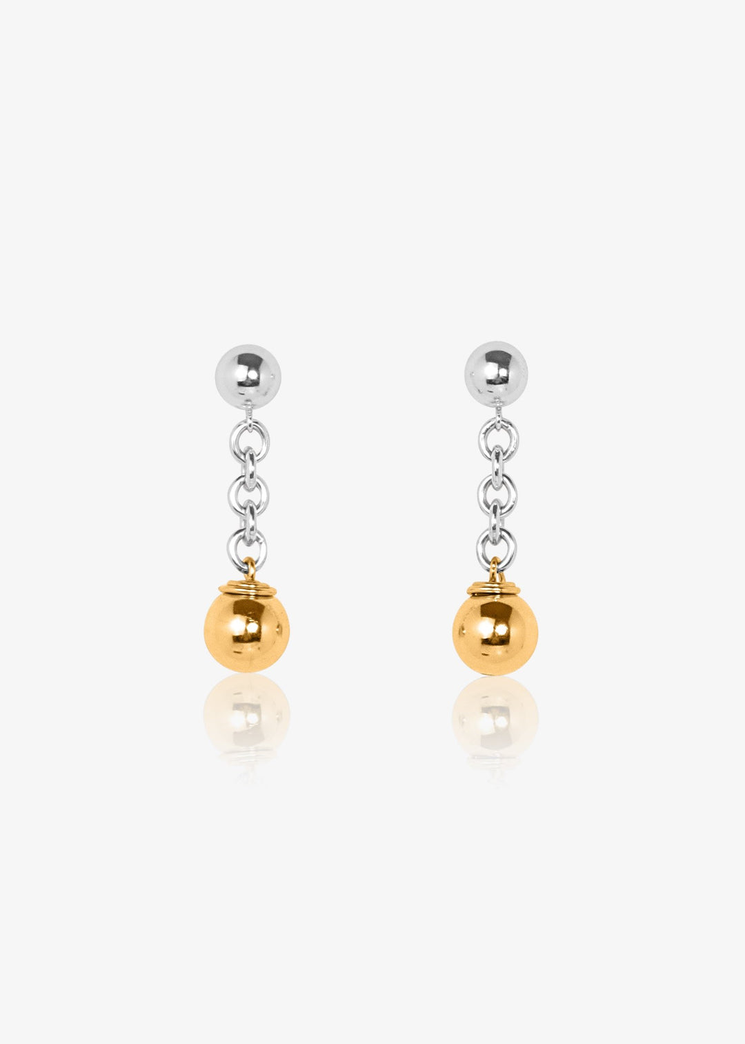 Sterling silver earrings with gold bead