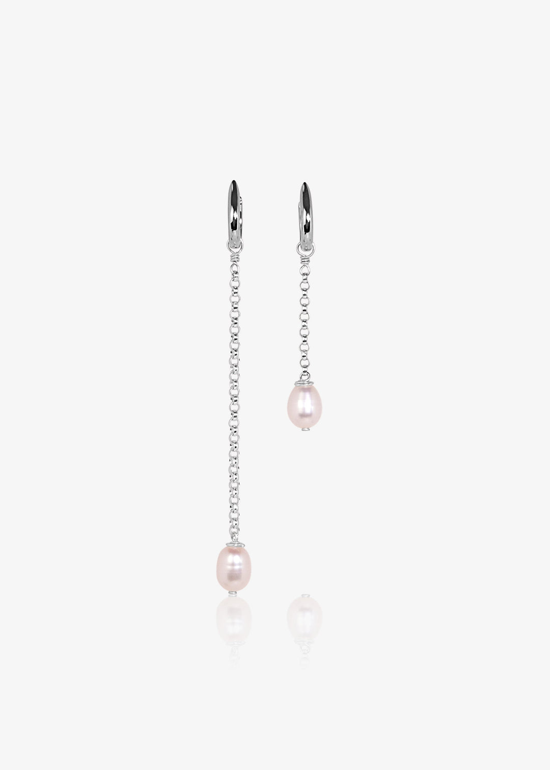 Sterling silver earrings with single dainty pearl