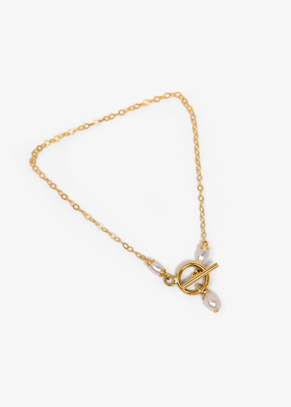 Gold-filled bracelet with dainty pearls
