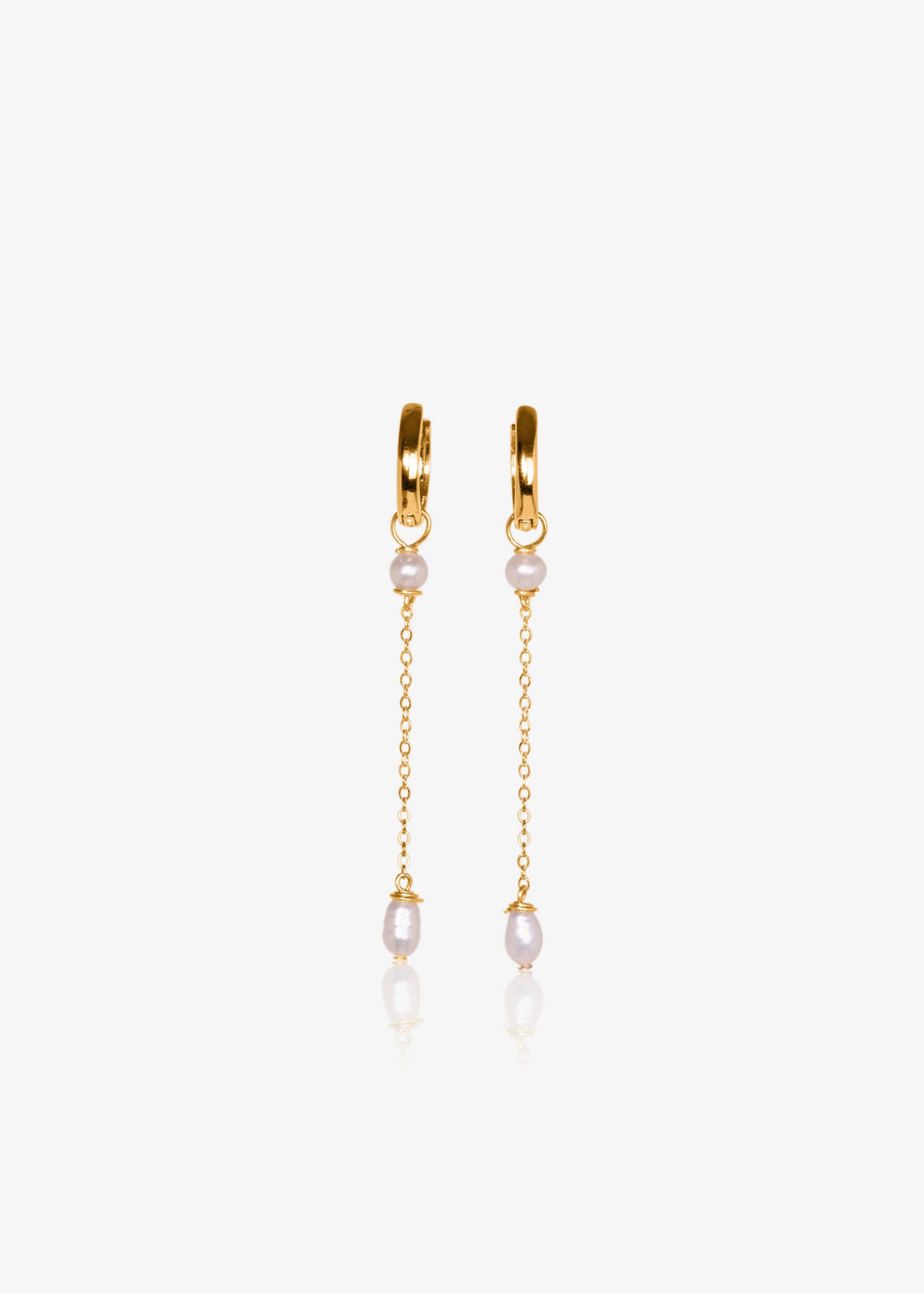 Gold-filled dangling earrings with baroque pearls