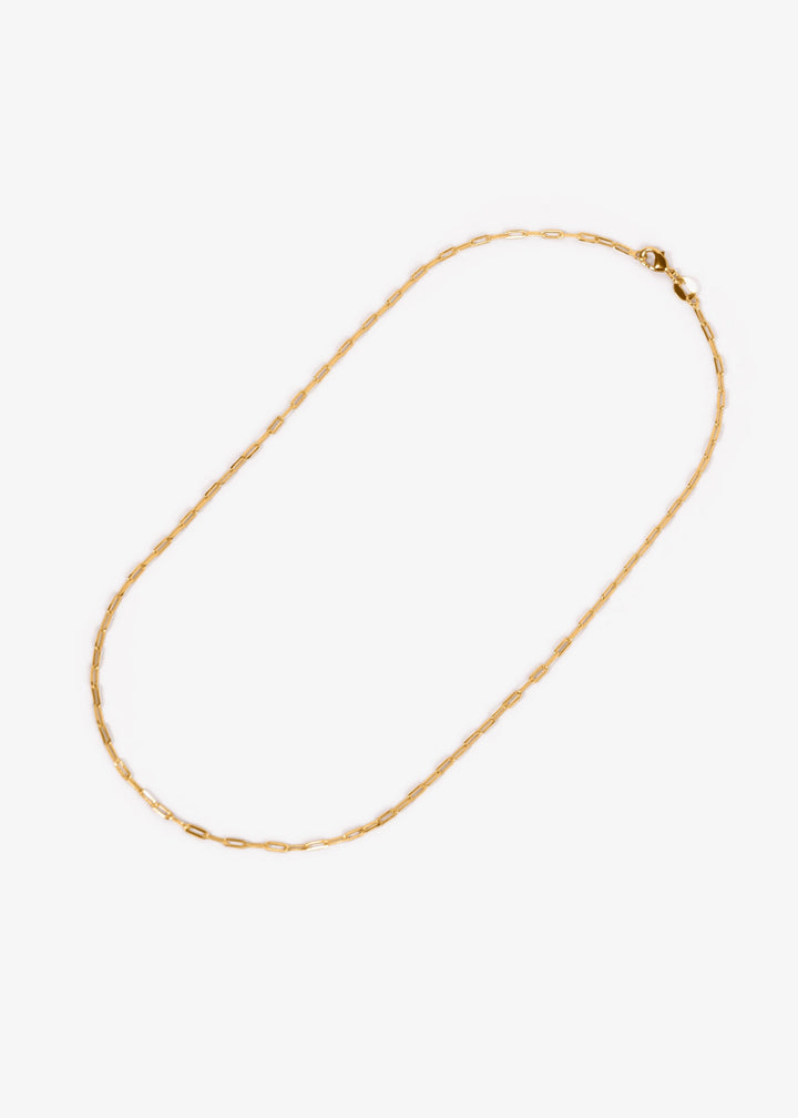 Gold-filled 20" paperclip necklace