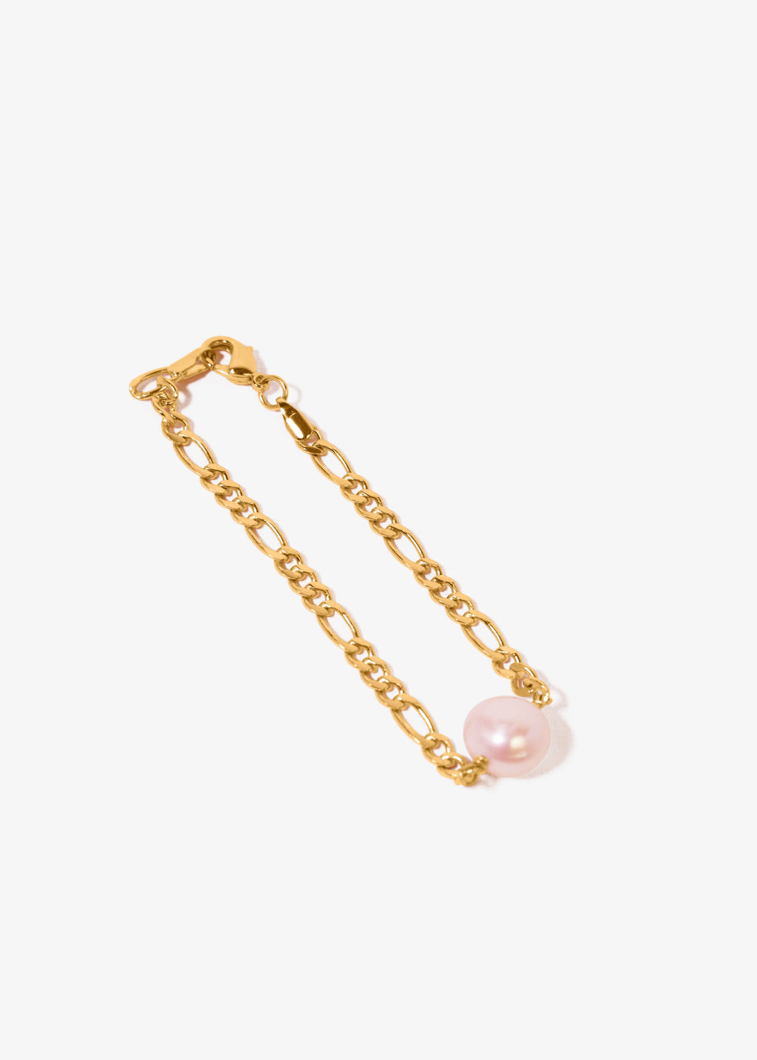 Solo pearl bracelet with gold-filled figaro chain