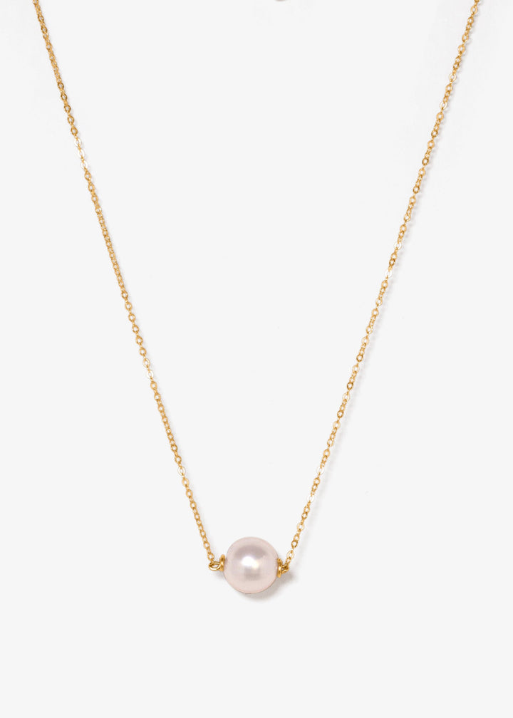 Solo pearl necklace with gold-filled chain