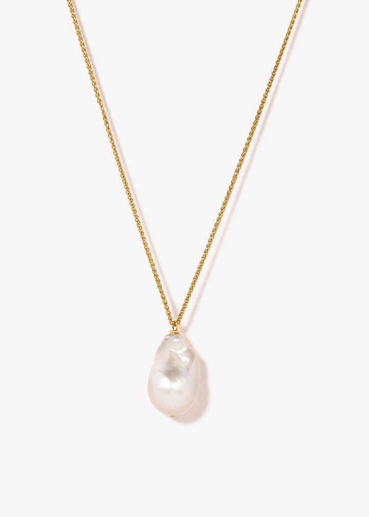 Gold-filled necklace with a large baroque pearl