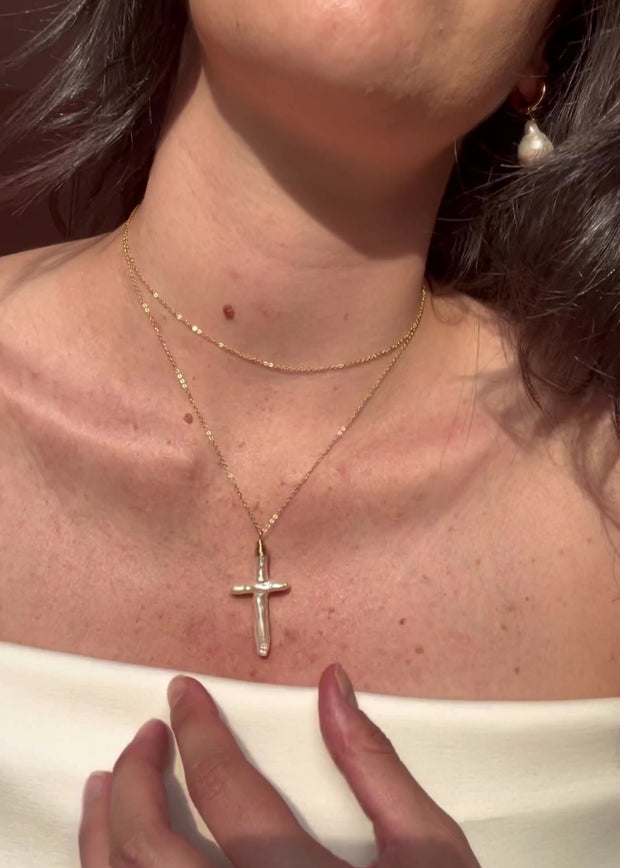 ★PEARLY MORE★ cross pearl necklace The Pearl Prayers Necklace | SEA BONES