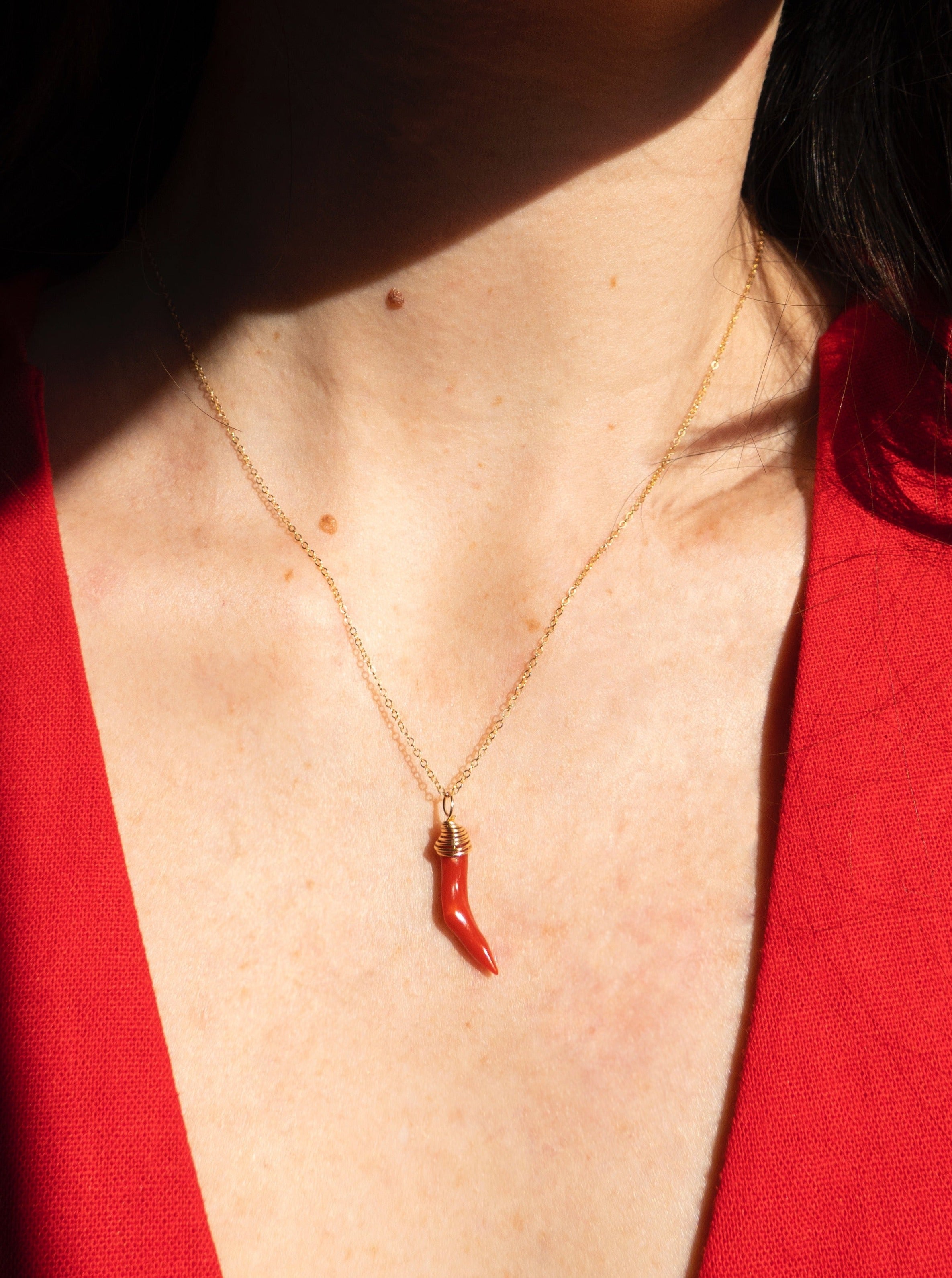 Red-Green Chilli Spice Pendant Necklace - Swaabhi