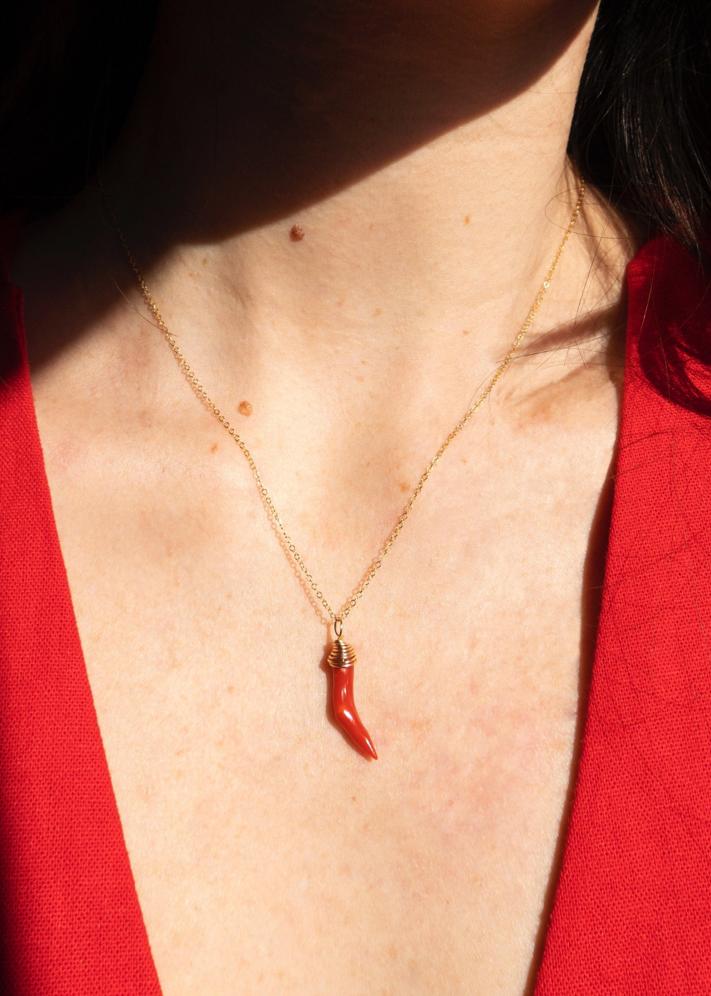 Little Horn Necklace - | Adorn Pili | Pearl Statement Jewelry