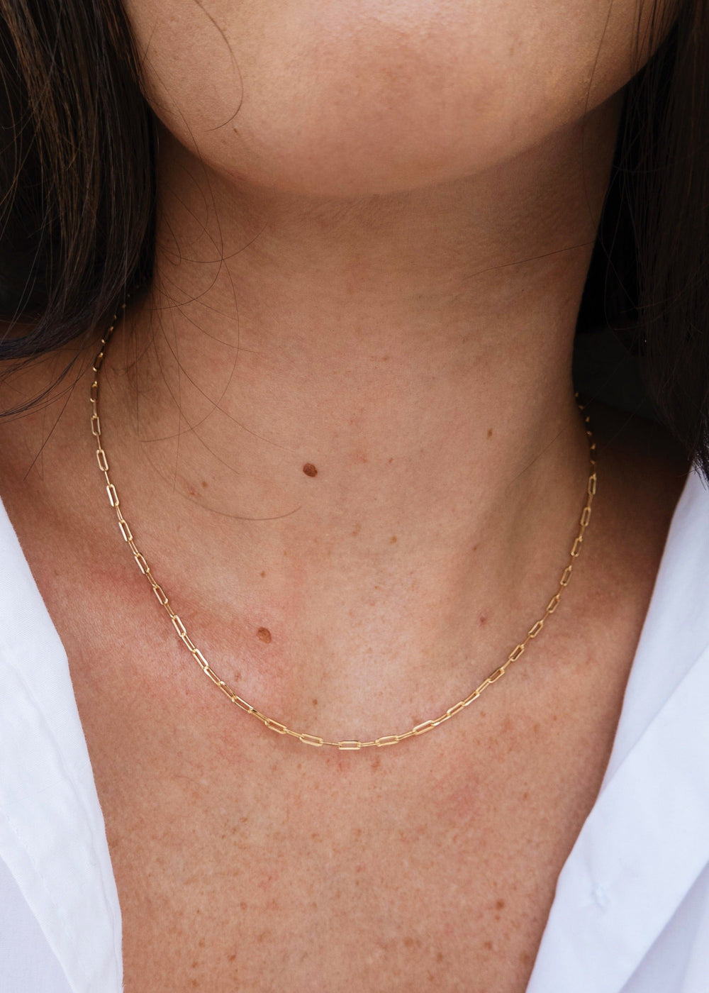 Gold-filled 20" paperclip necklace